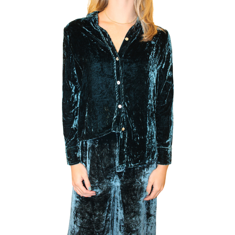 San Marino Velvet Shirt - Teal