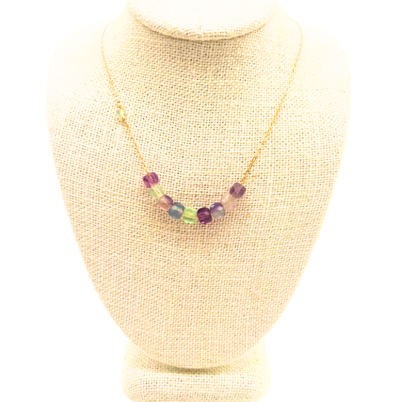 J. Mills Rainbow Fluorite Gemstone Necklace