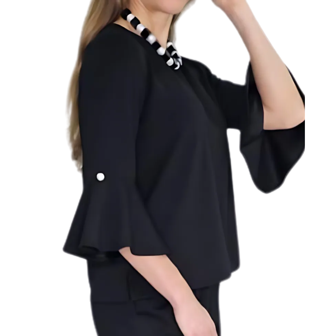 Pearl Sleeve Zee Top  - (black or red)