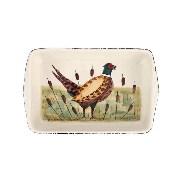 Vietri Wildlife Pheasant Rectangular Baker