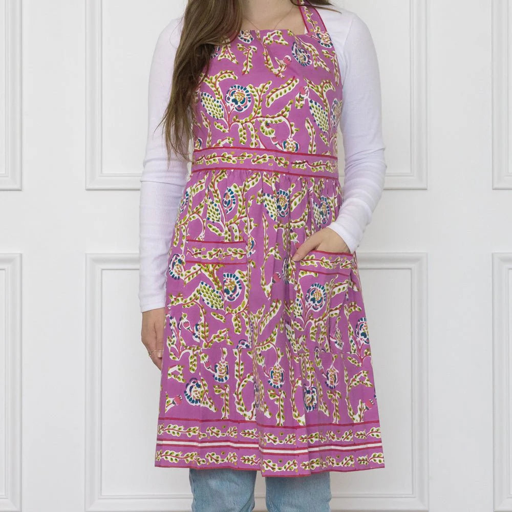 Pomegranate Climbing Dahlia Lilac Apron