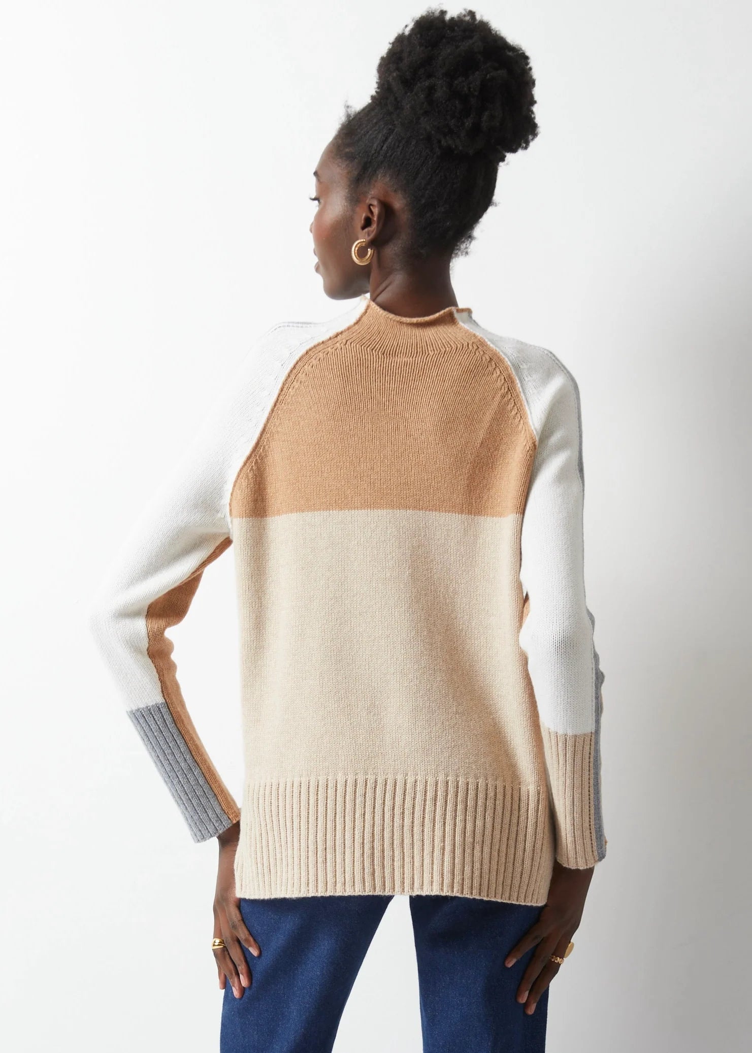 Camel Funnel Neck Sweater