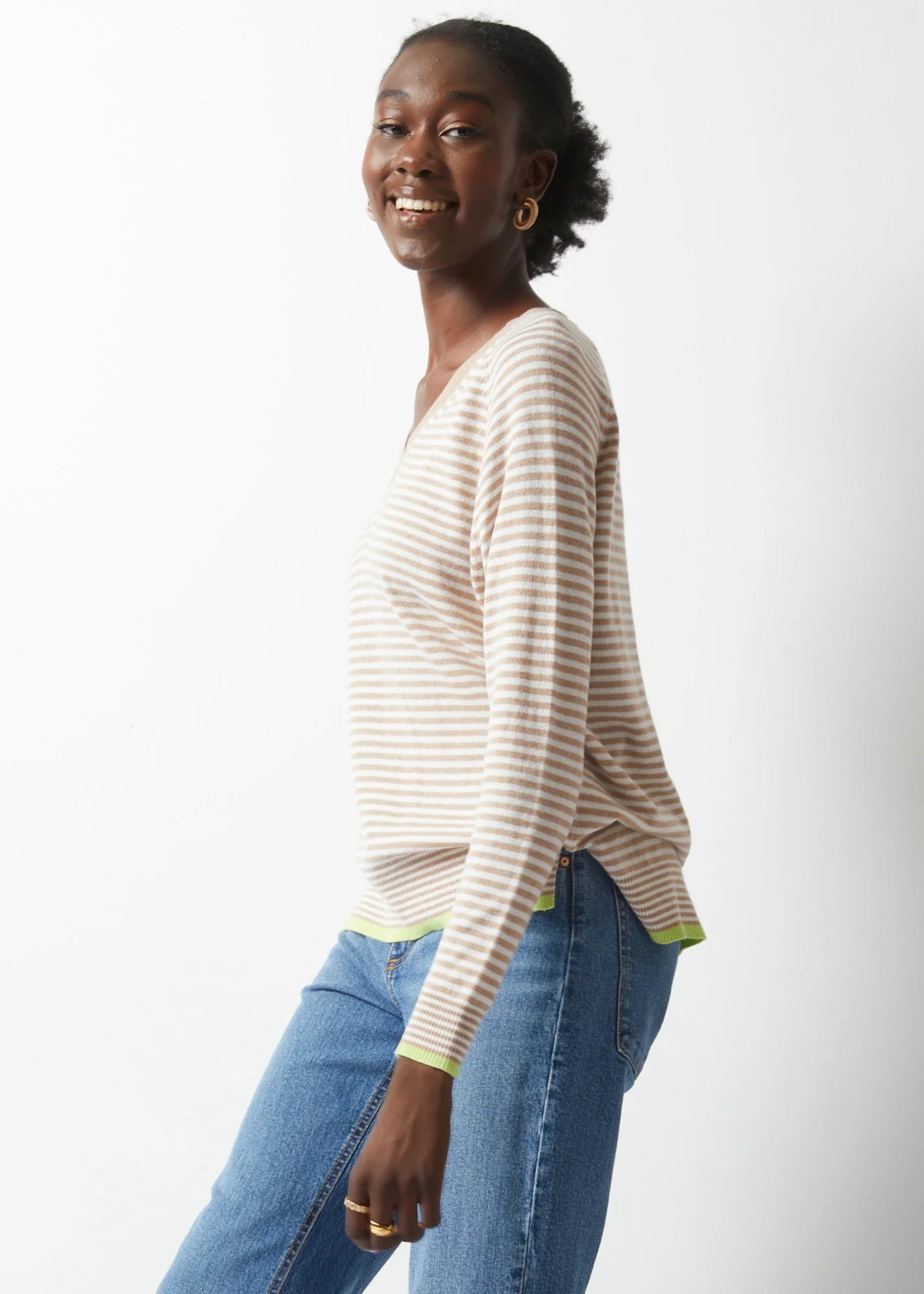 Essential Stripe V-Neck Sweater