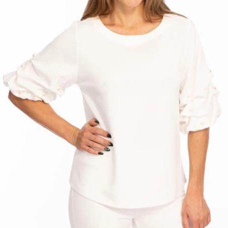 Pearl  Embellished Sleeve Top