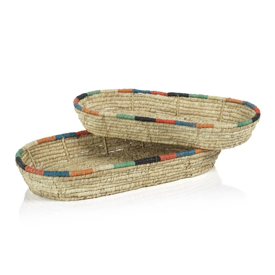 Tropezina Coiled Raffia Oval Basket - (two sizes)