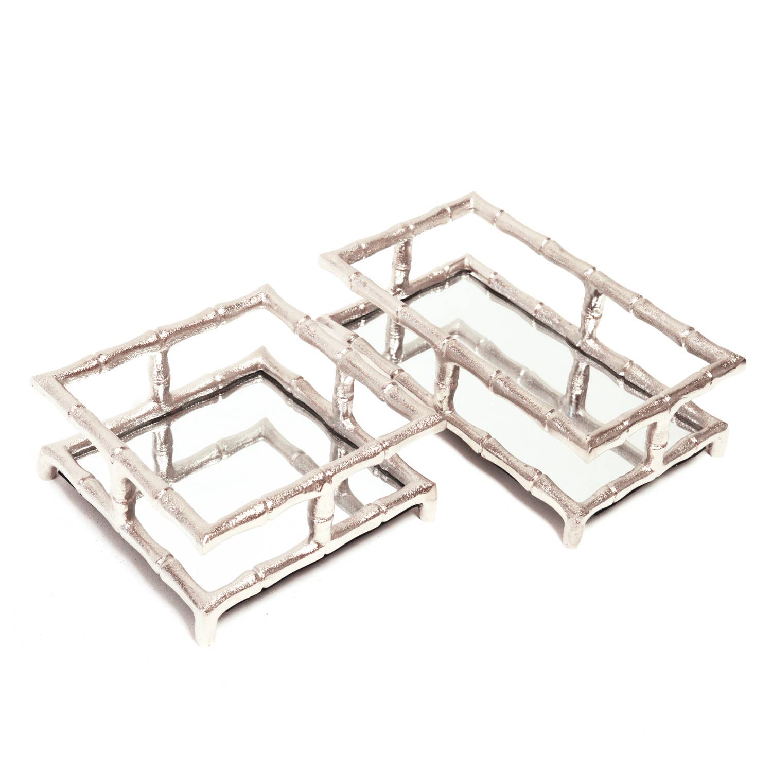 Silver Bamboo Cocktail Napkin Tray