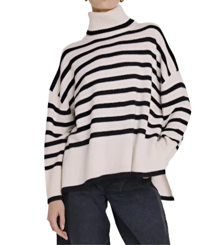 Annie Sweater - Stripes Off White