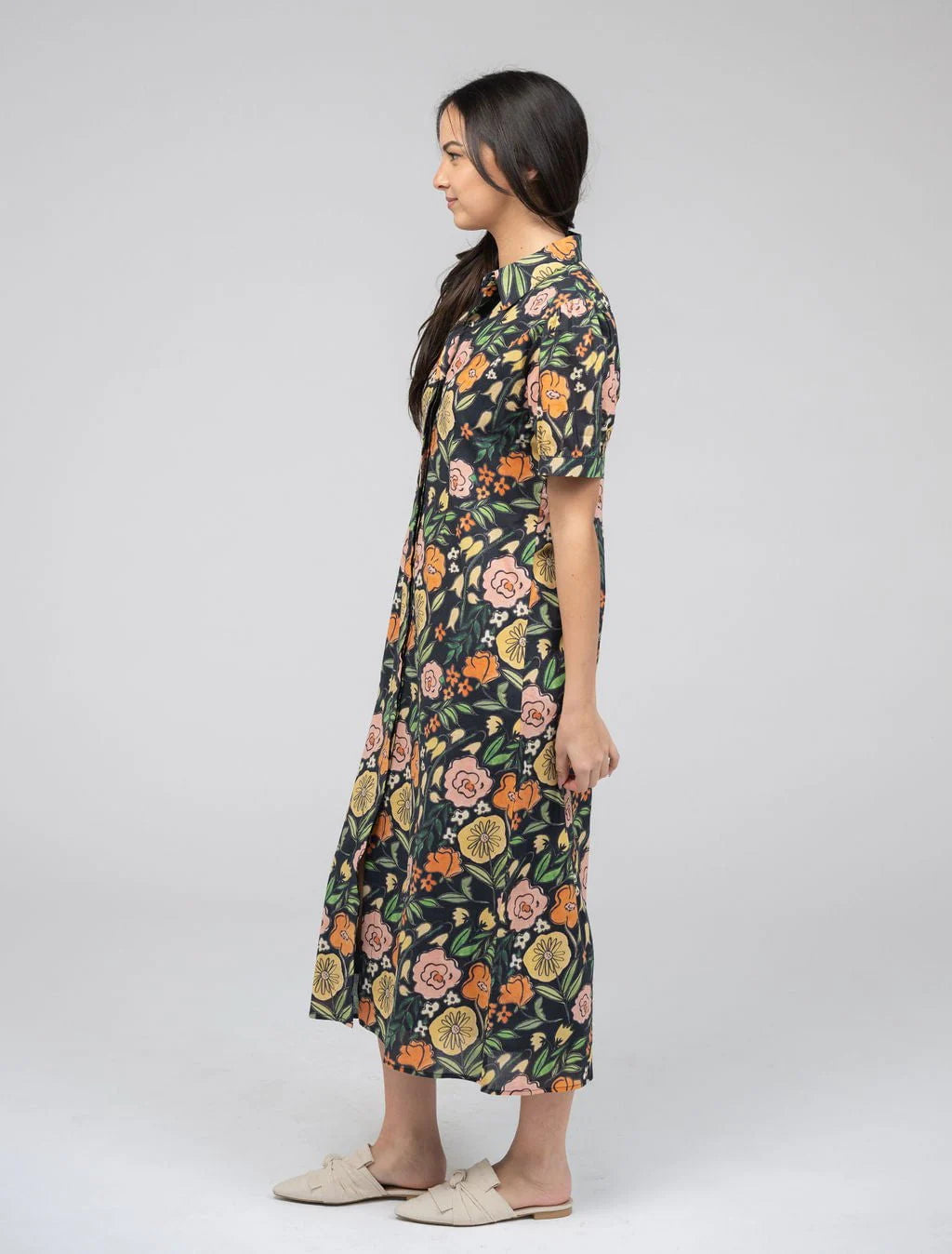 Beau & Ro Kris Dress - Fall Garden - Black