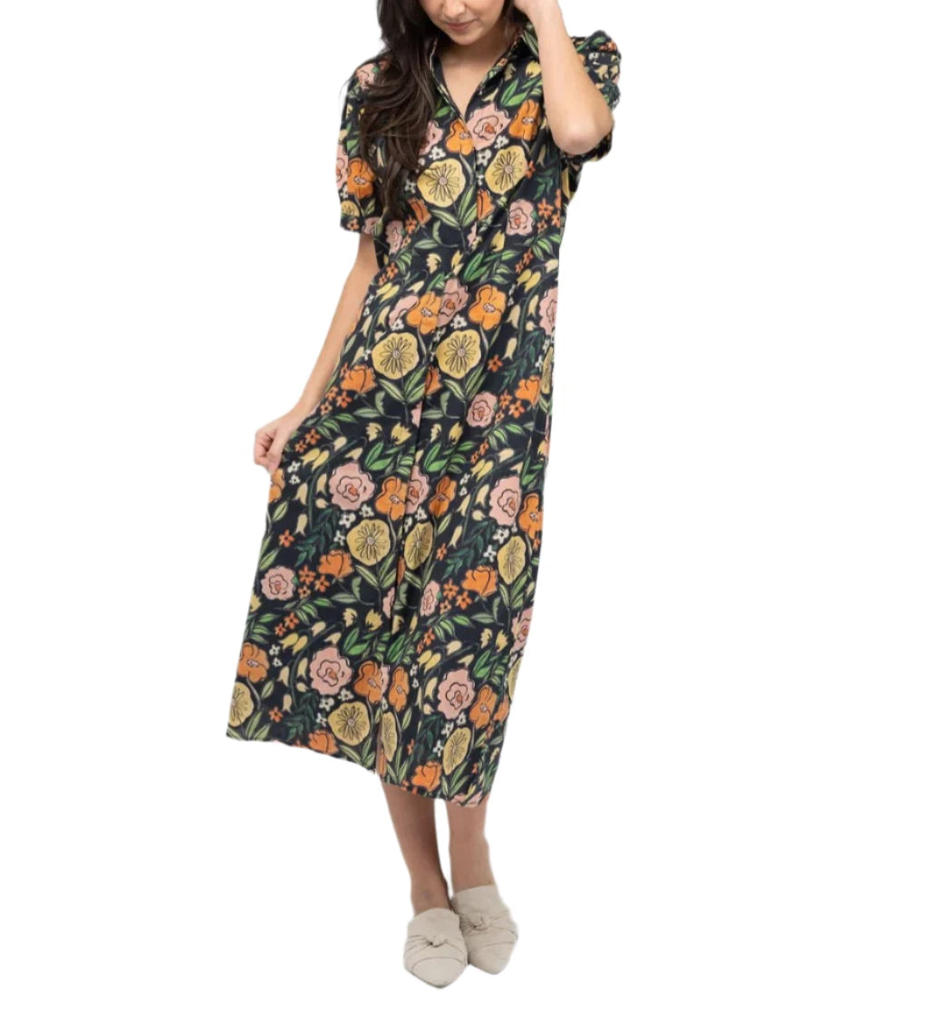 Beau & Ro Kris Dress - Fall Garden - Black