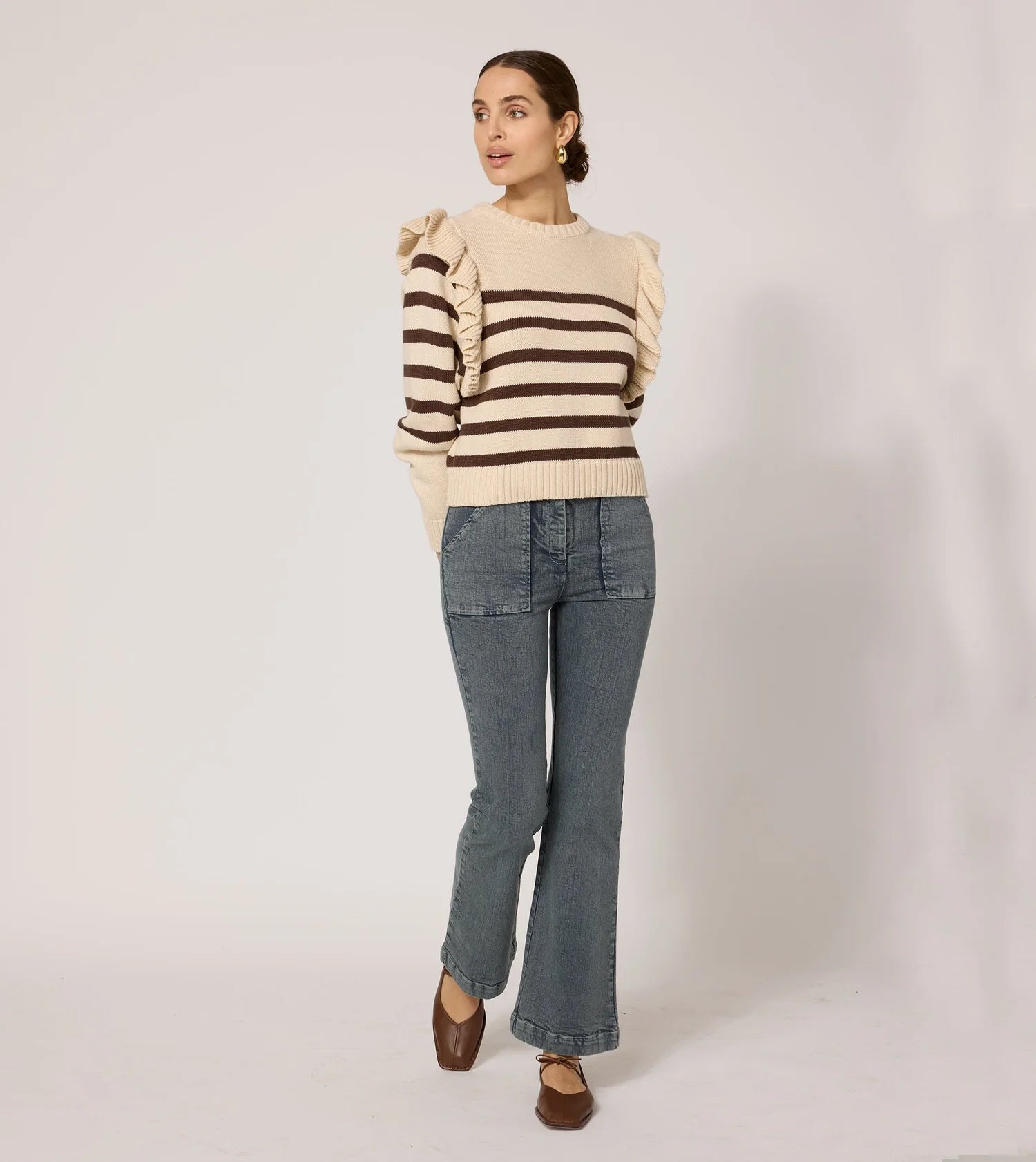 Cleobella Blair Sweater - Cream/Brown