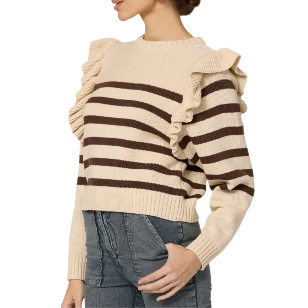 Cleobella Blair Sweater - Cream/Brown