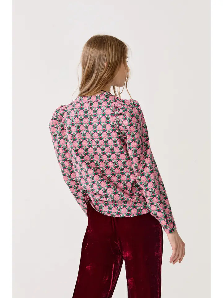 Lanhtropy Lilium Poplin Shirt - Pink Poppy Flowers