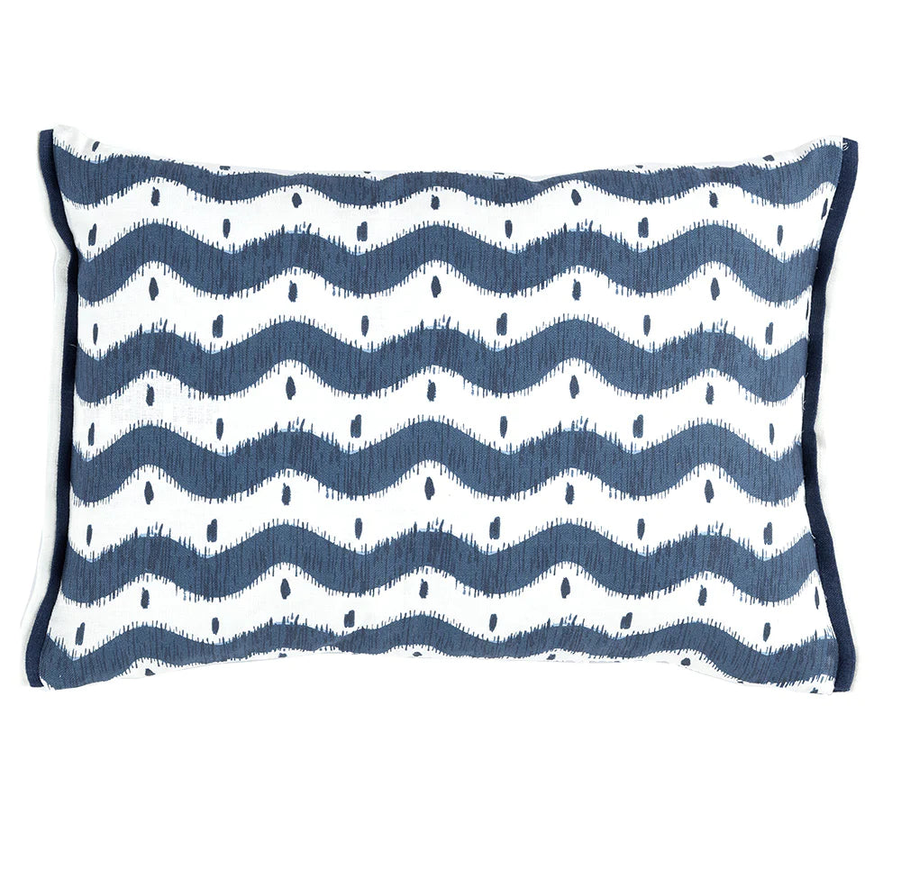 Carle Navy with Double Flange Sides - Lumbar Pillow