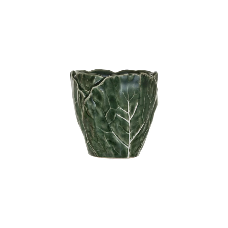 Stoneware Cabbage Shaped Planter