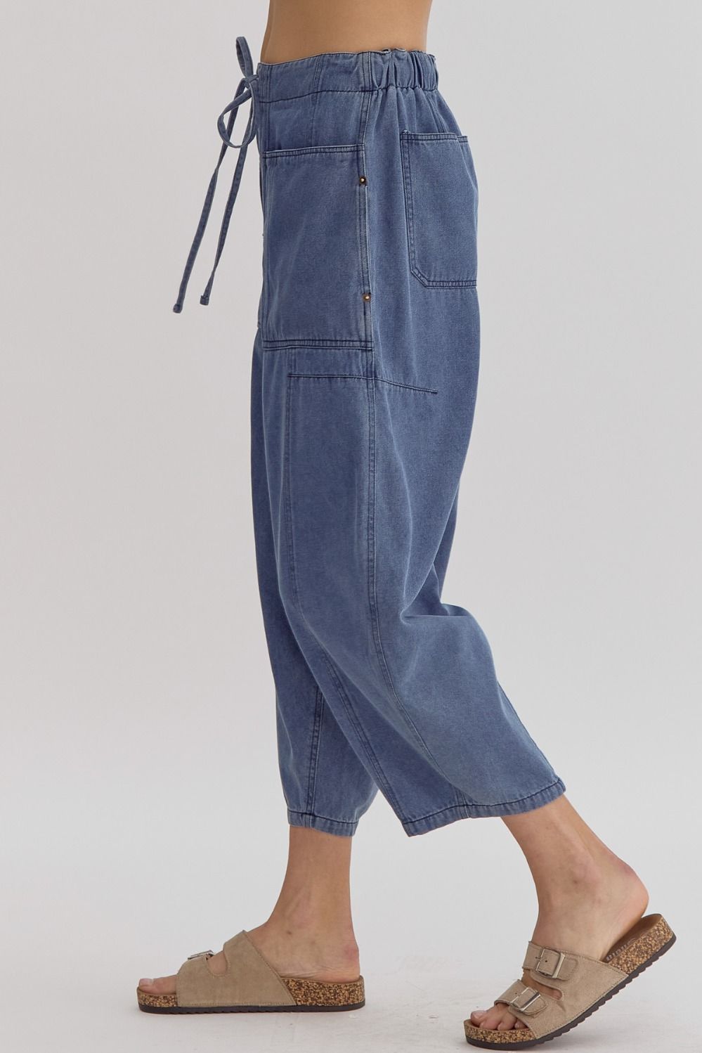 Drawstring Denim Pants