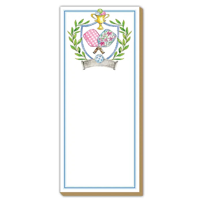 Luxe Skinny Pad Handpainted Preppy Pickleball Crest