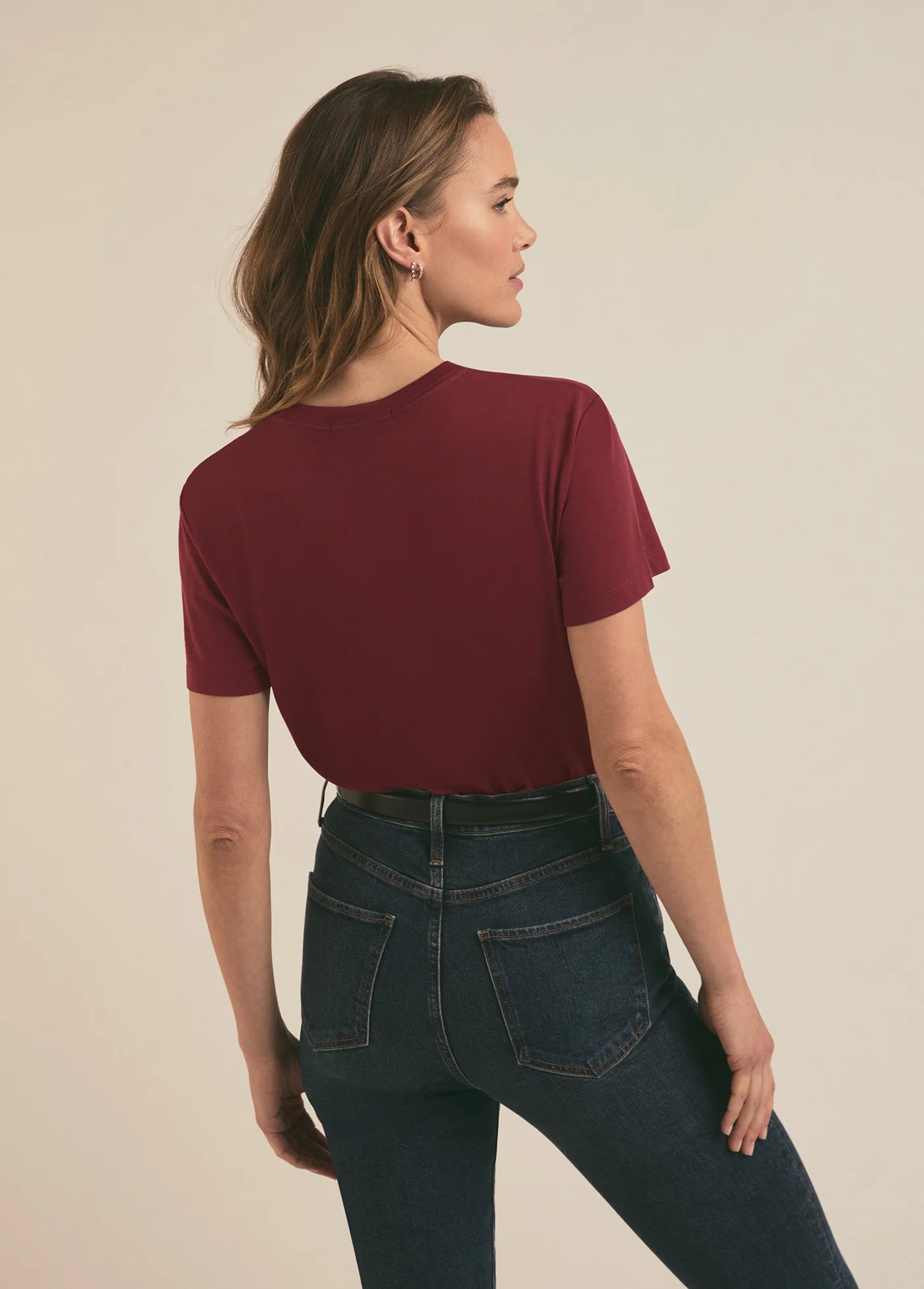 Favorite Daughter Cropped Collegiate Tee - Sangria Nights