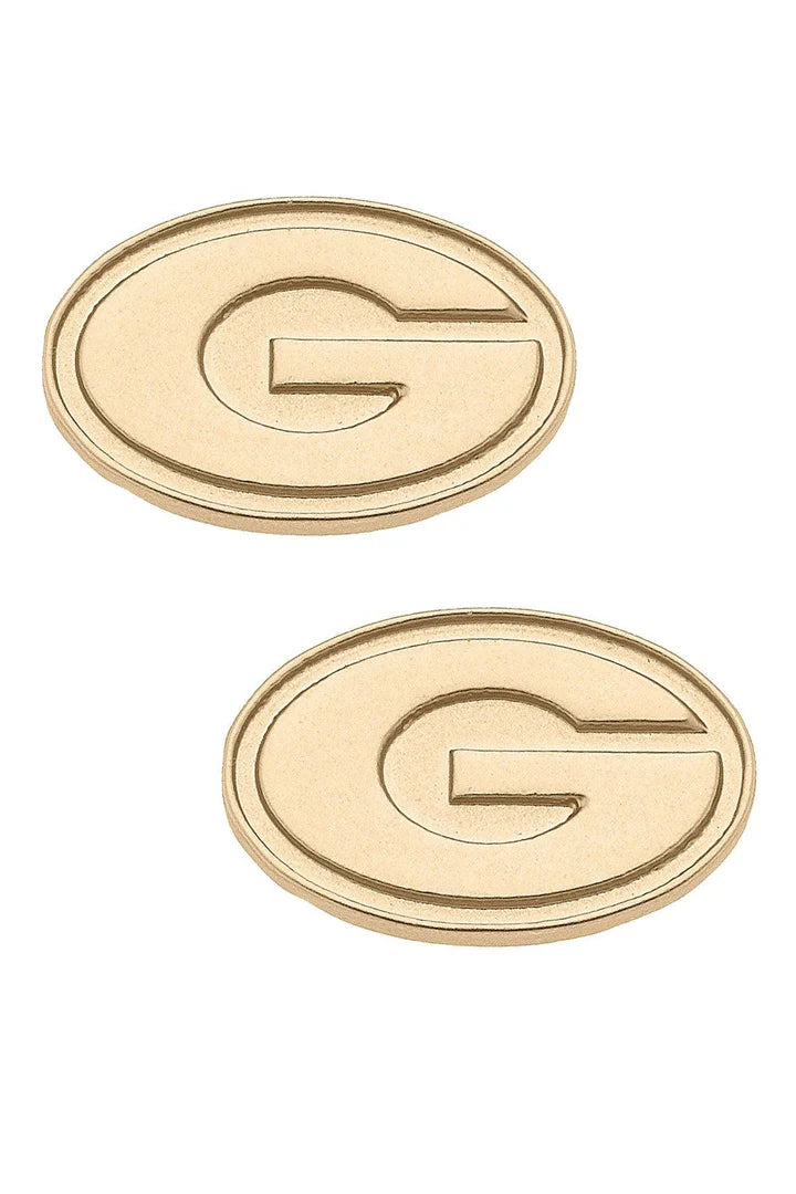 Georgia Bulldogs 24K Gold Plated Stud Earrings