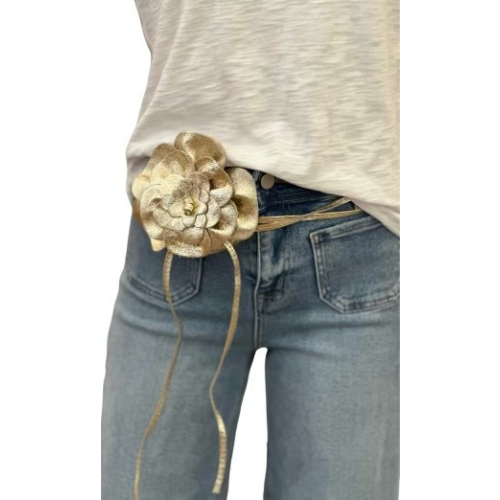 Rosette Leather Flower Belt - (three colors)