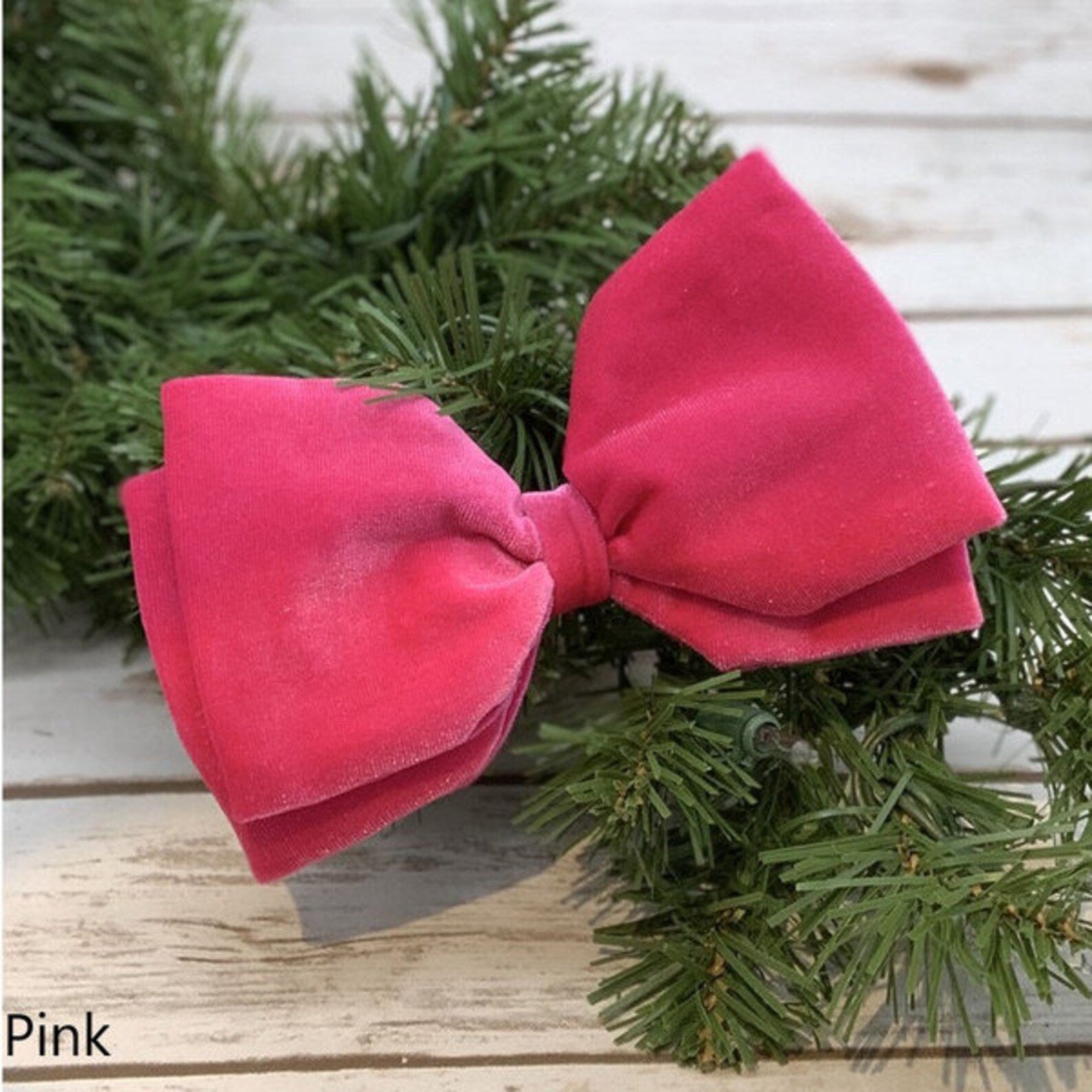 6" Velvet Bow with Expandable Loop - 3 Colors