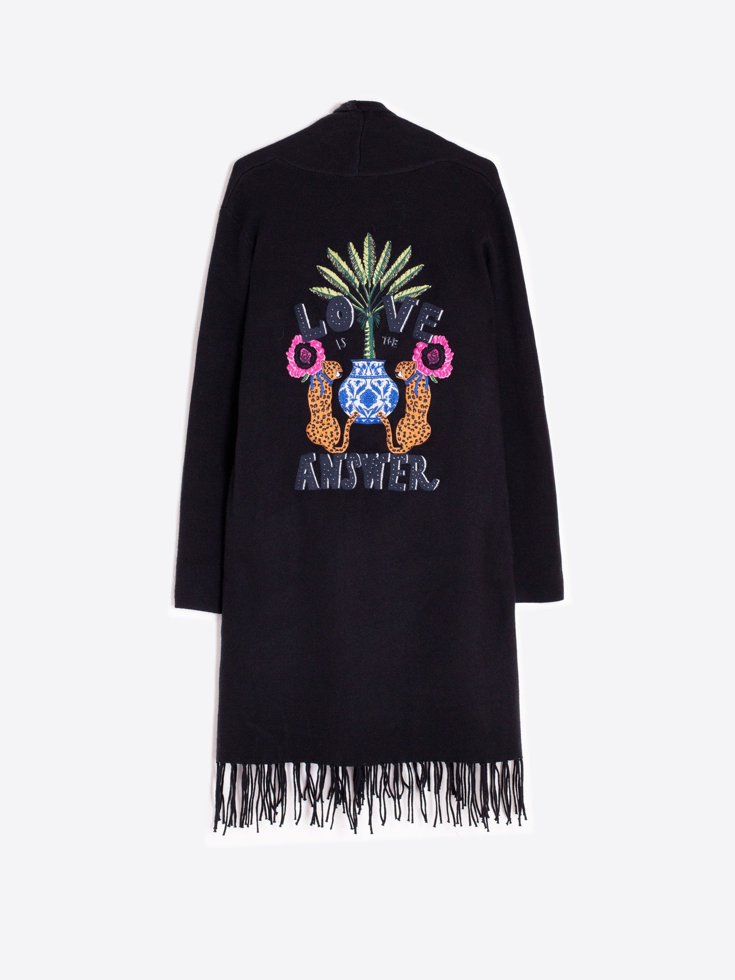 Vilagallo Black Tiger Fringe Duster