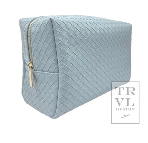 Luxe Woven Bleu Cosmetic Bag