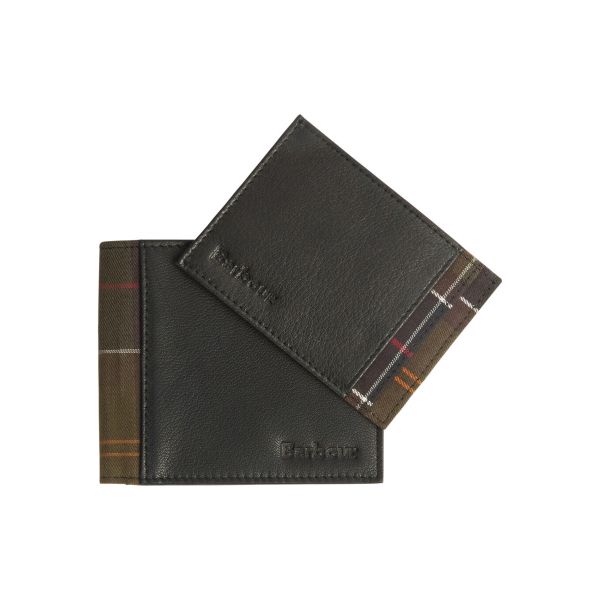 Barbour Leather Tartan Wallet Card Holder Gift Set