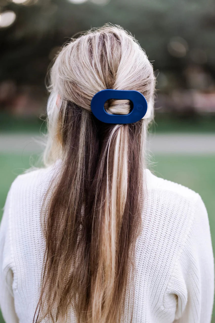 Teleties Flat Round Midnight Rain Hair Clip - (three sizes)