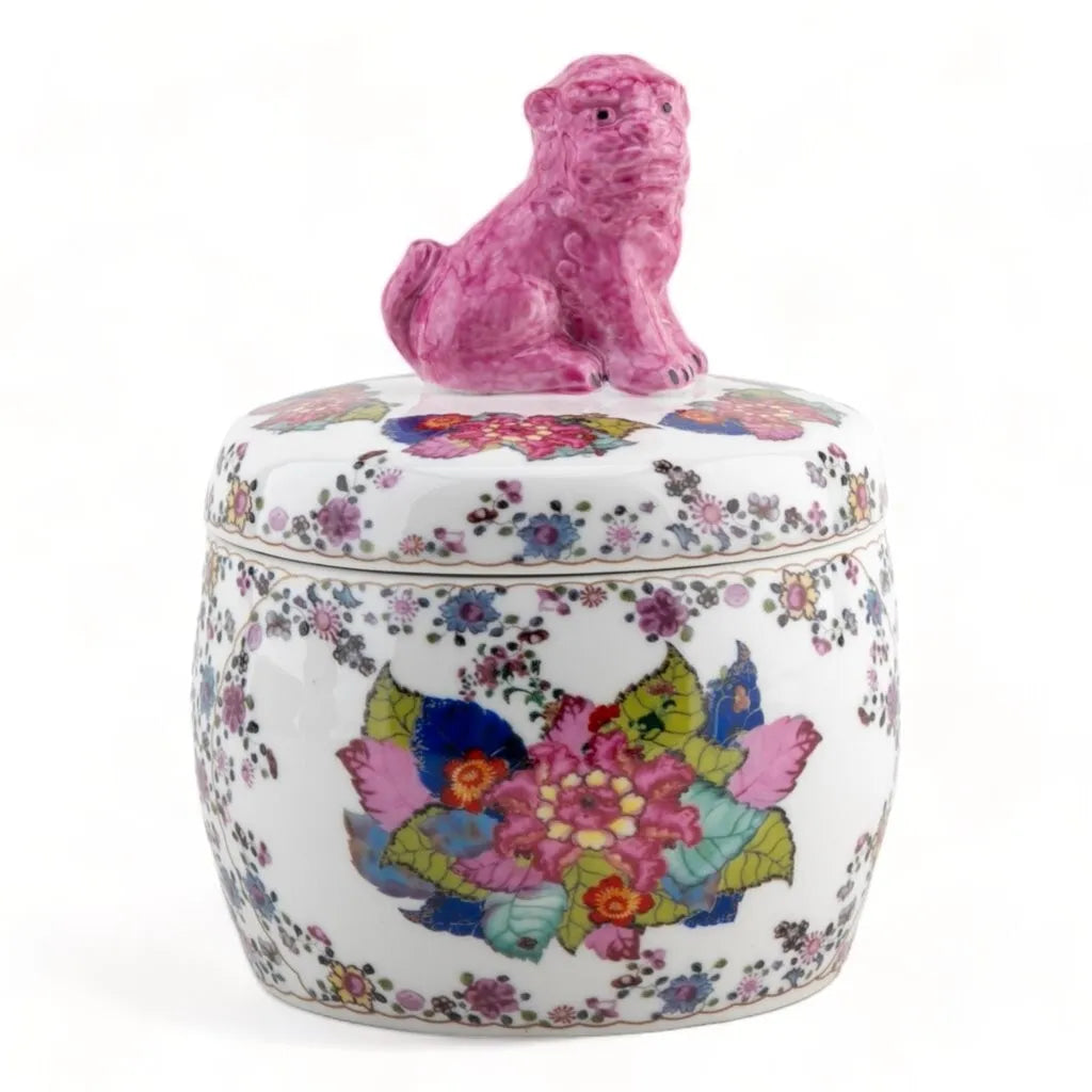 Foo Dog Lidded Box- Tobacco Leaf