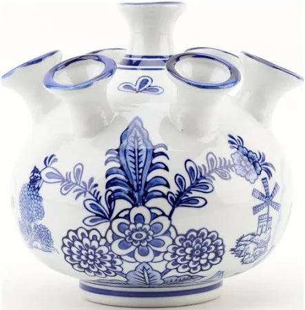 Flower Vase - Blue/White