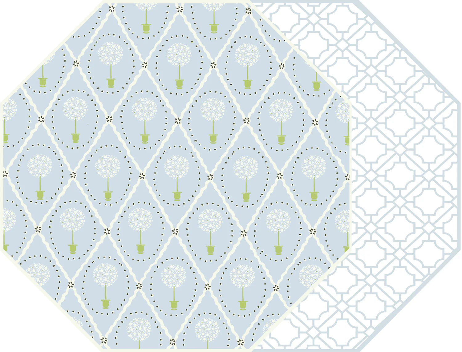 Holly Stuart Octagonal Topiary and Asian Cane Placemat - Air