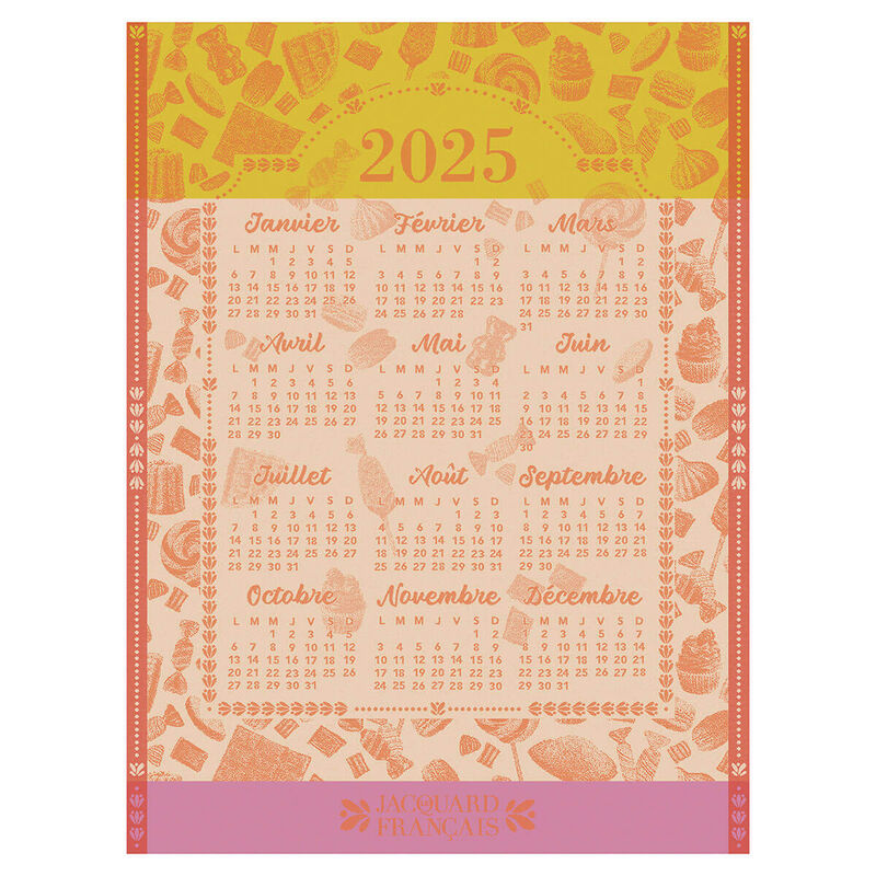 Le Jacquard Francais Calendrier 2025 Tea Towel