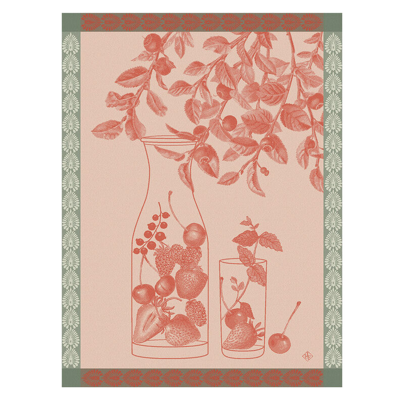 Le Jacquard Eaux de Fruits Rouges Red Tea Towel