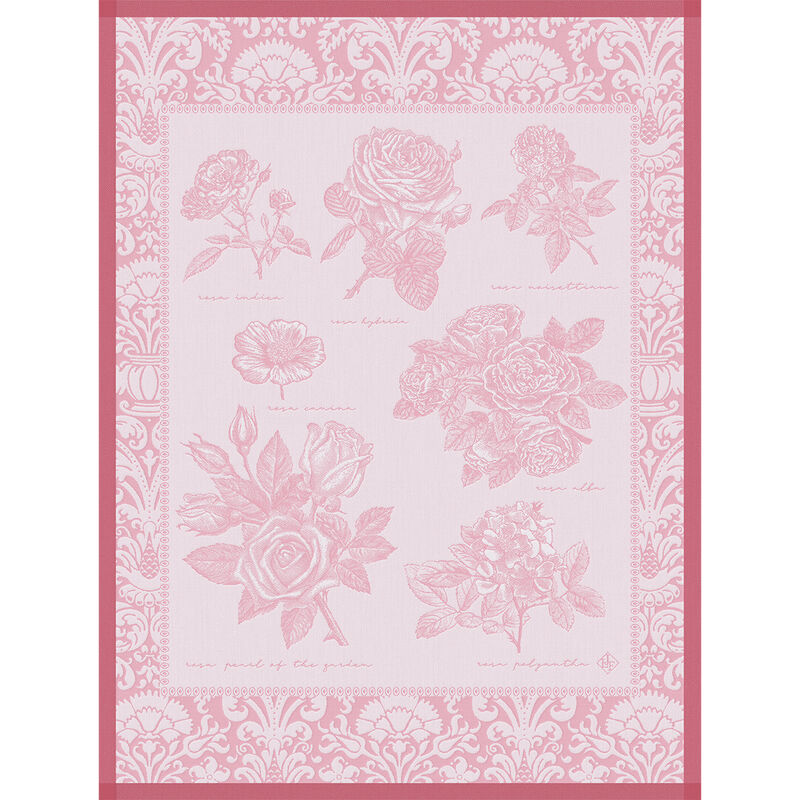 Le Jacquard Jardin Des Roses Pink Tea Towel