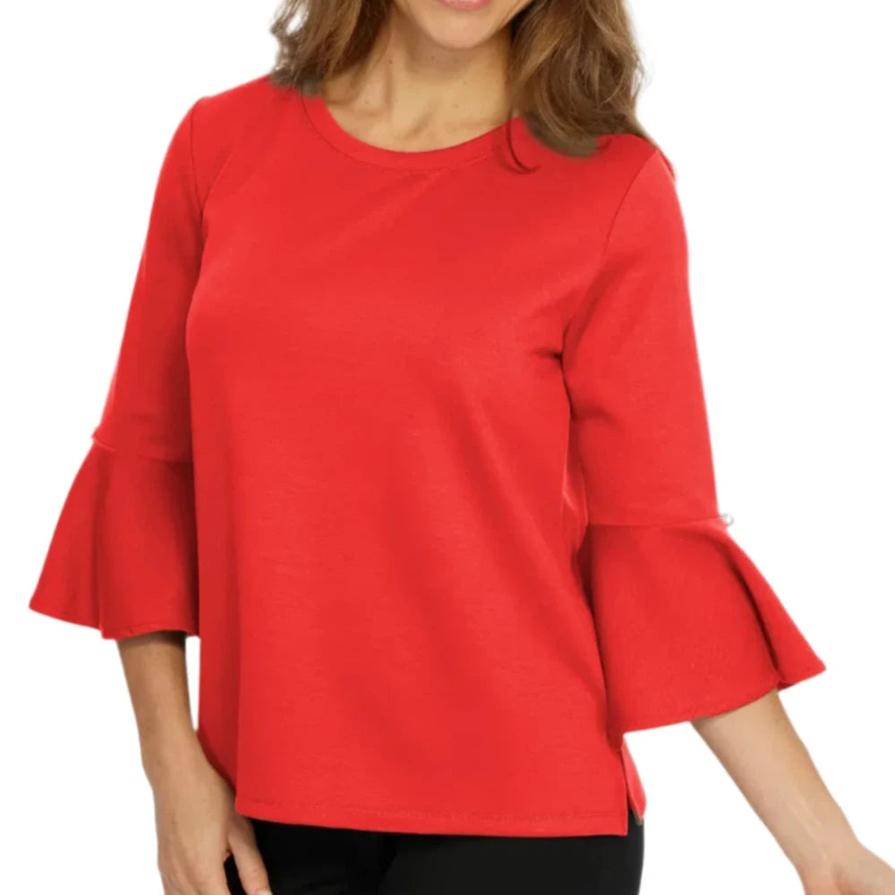 Pearl Sleeve Zee Top  - (black or red)