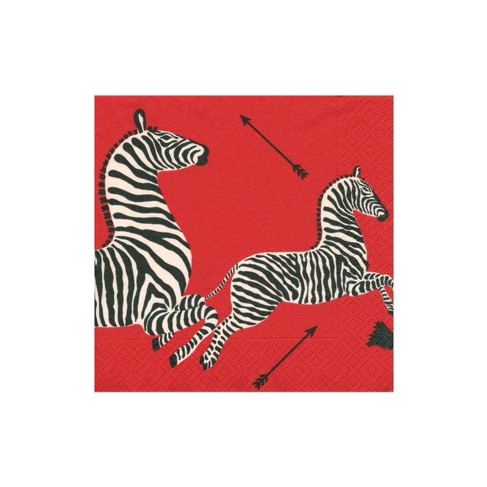 Zebras Red Cocktail Napkins