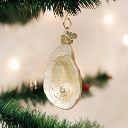 Oyster With Pearl Christmas Ornament