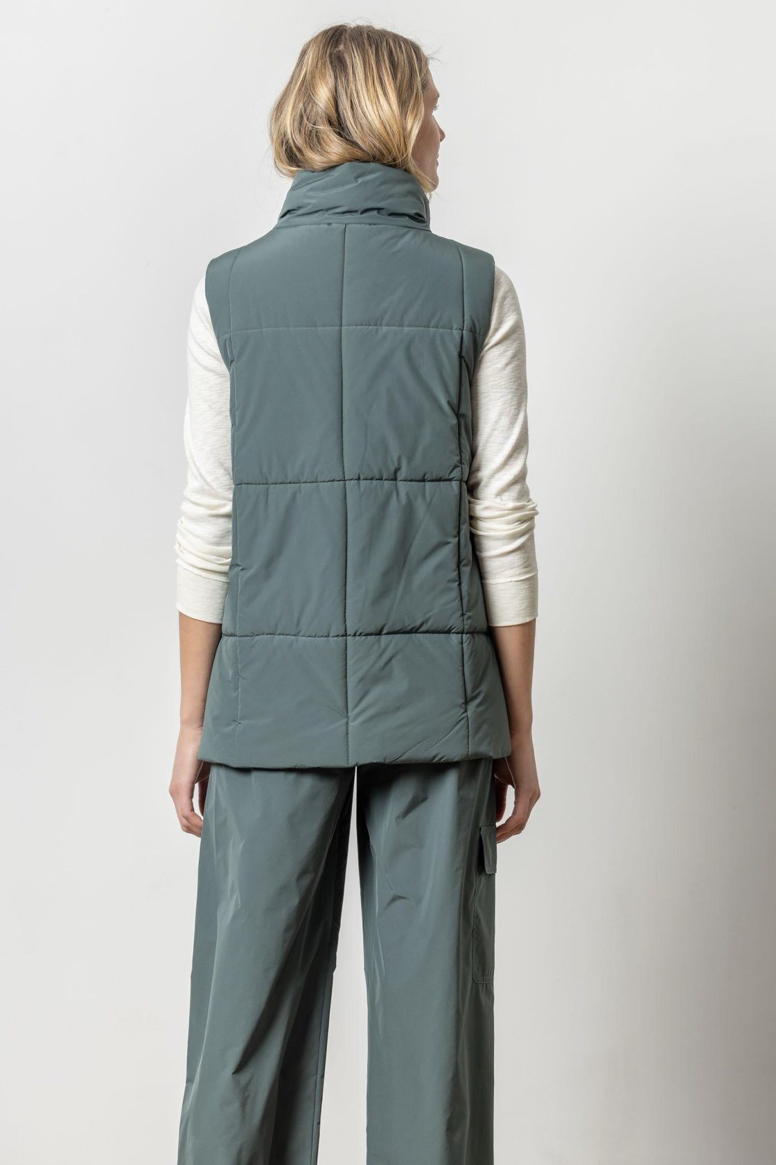 Lilla P Nylon Long Vest - Mineral