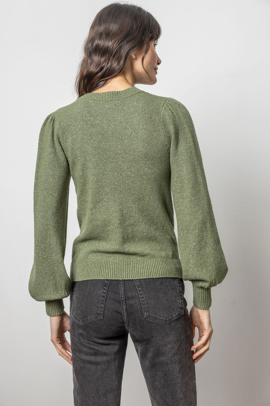 Lilla P Full Sleeve VNeck Sweater - Wintergreen