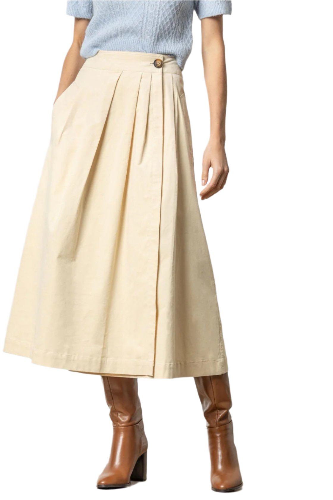 Lilla P Corduroy Wrap Skirt - Winter White