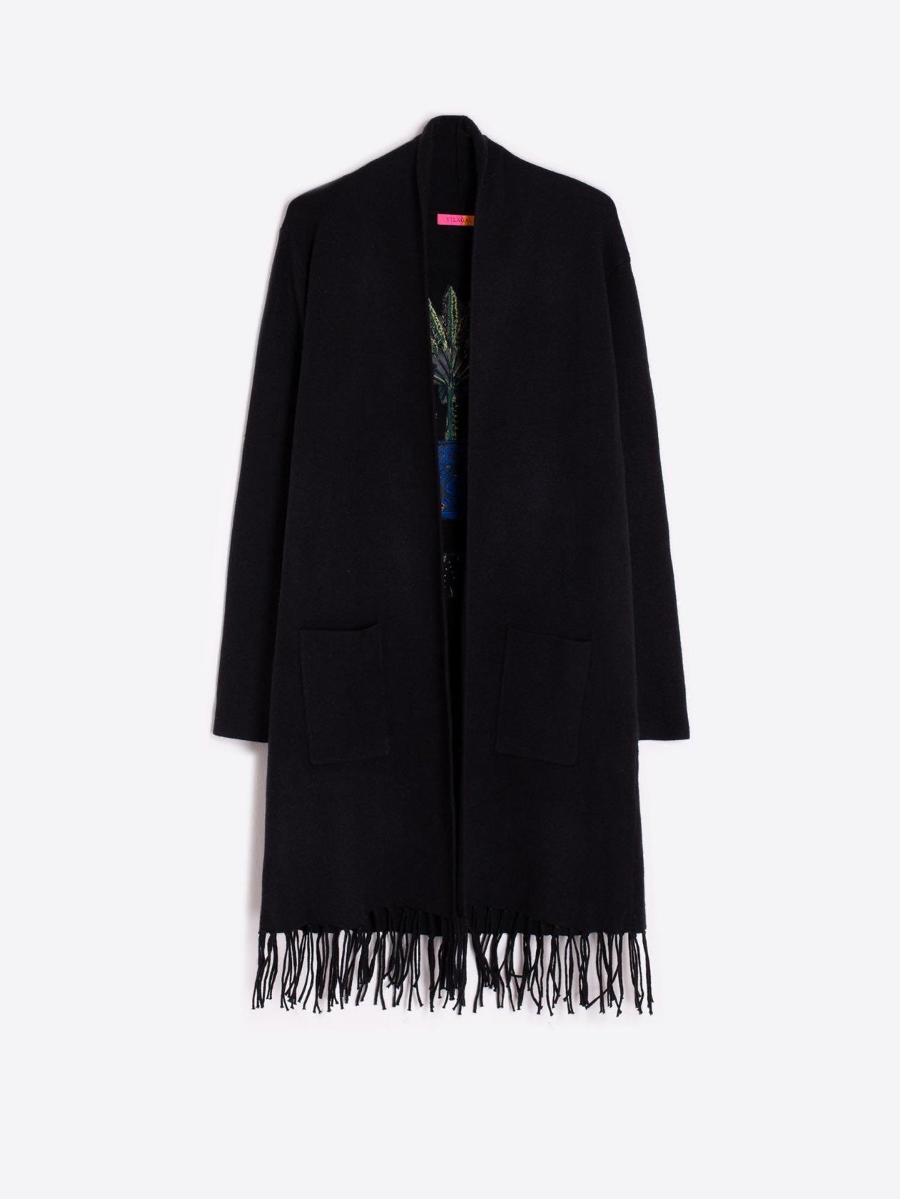 Vilagallo Black Tiger Fringe Duster