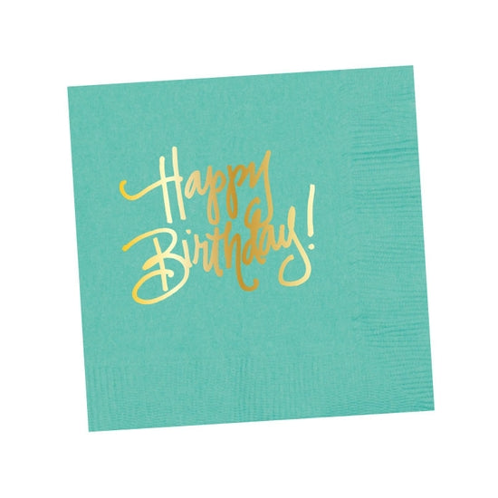 Happy Birthday Cocktail Napkins - (seven colorways)