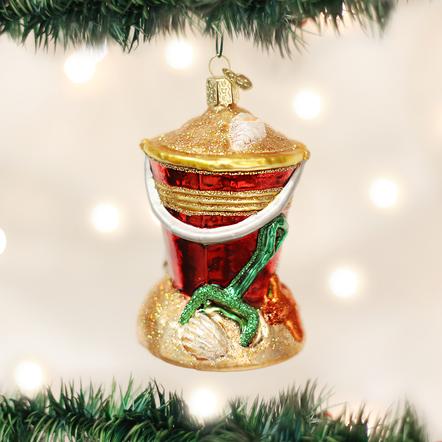 Beach Bucket Christmas Ornament