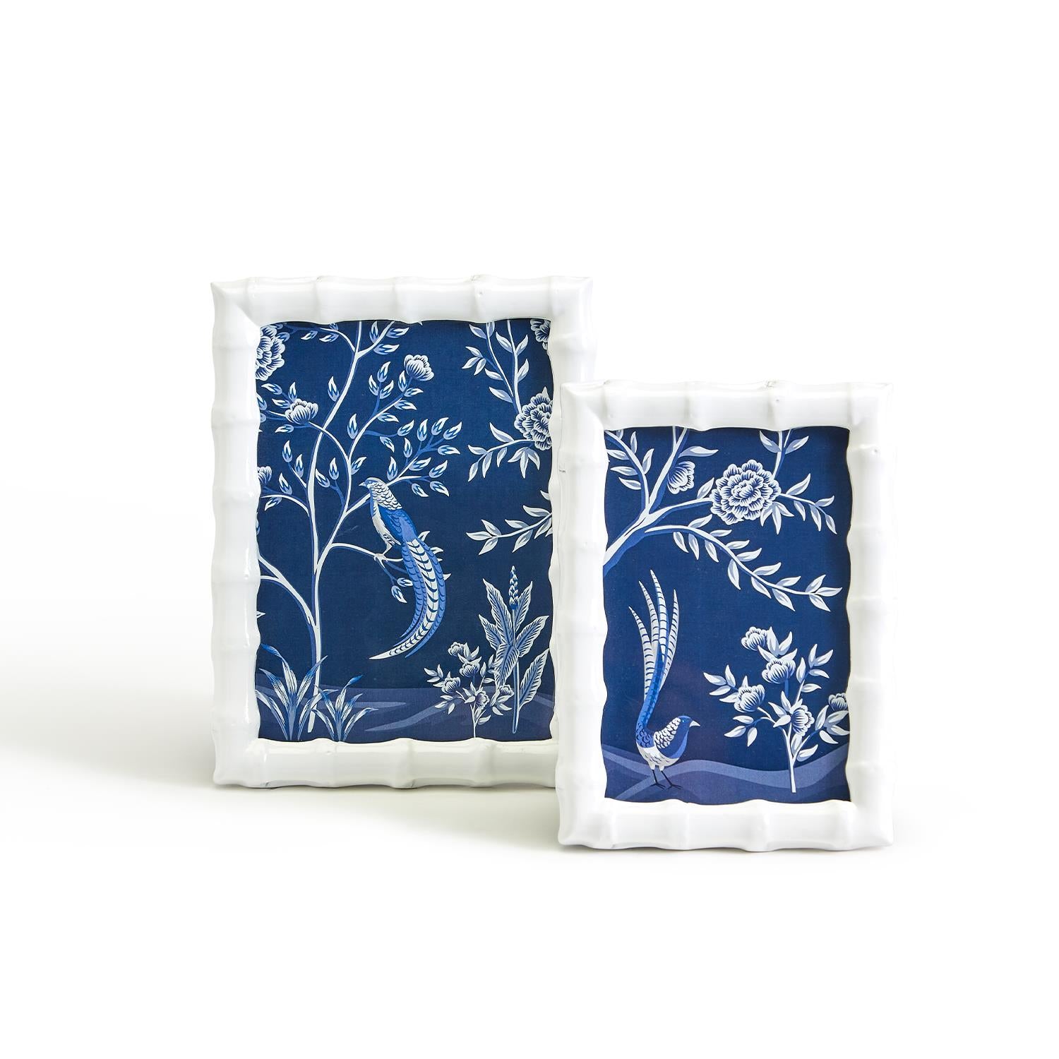 Glossy White Bamboo Photo Frames - (two sizes)