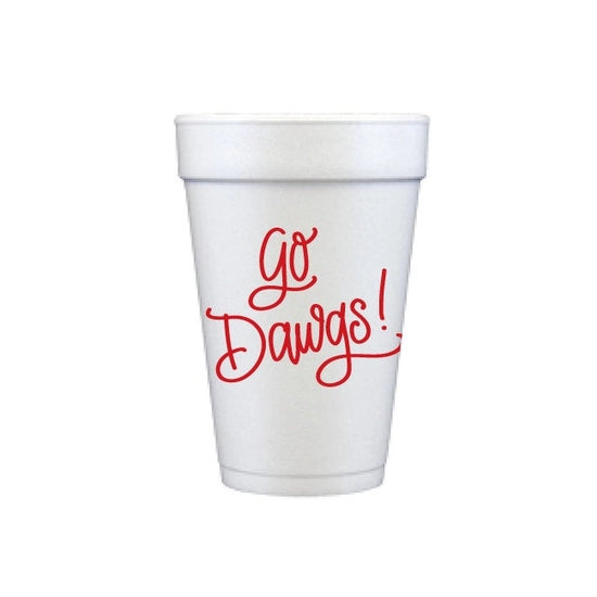 Go Dawgs Styrofoam Cups 16oz - (black & red)