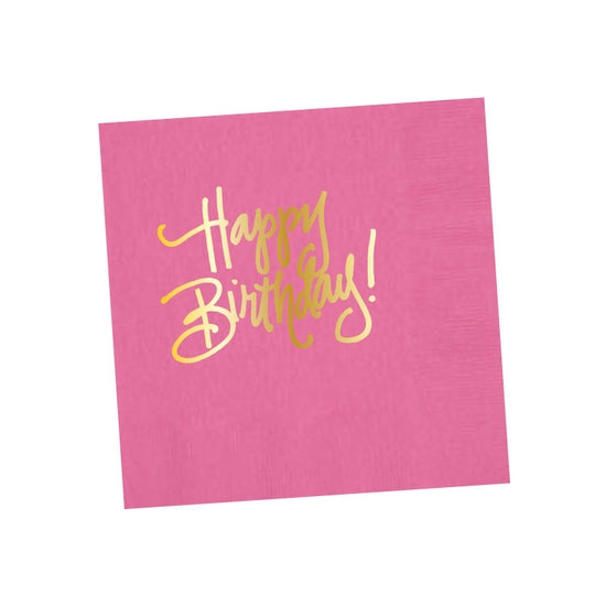 Happy Birthday Cocktail Napkins - (seven colorways)