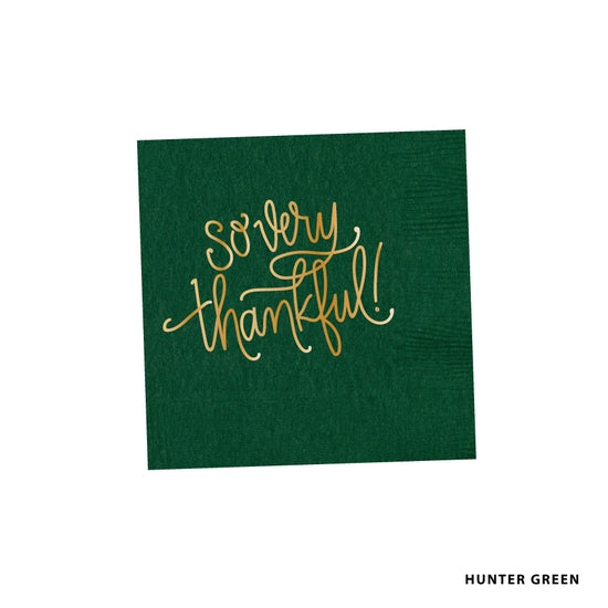 So Very Thankful! Cocktail Napkin - (two colors)