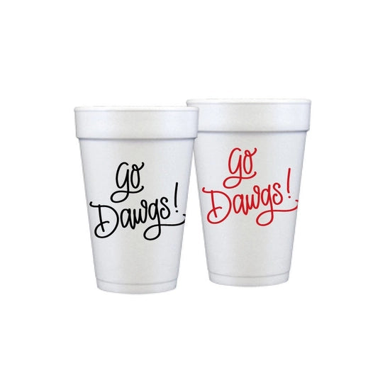 Go Dawgs Styrofoam Cups 16oz - (black & red)