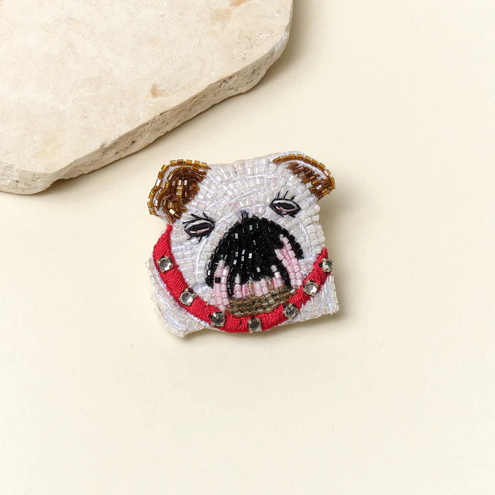 Mignonne Gavigan Bulldawg Brooch - White