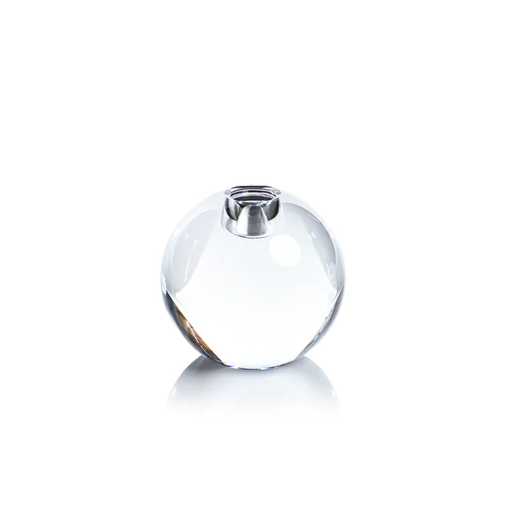 Round Crystal Glass Taper Holder